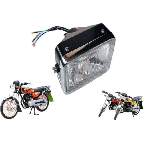 Motorcycle Headlight Head Lamp Cafe Racer Rectangular Retro Front Light For Honda Bobber Triumph Scrambler