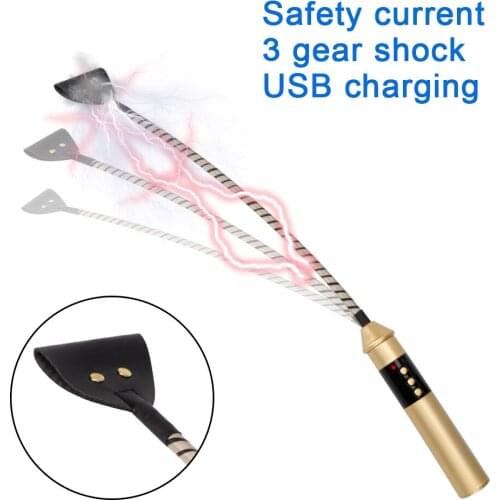 Electric Shock Whip Roleplay Spanking Paddle Leather Slave Fetish Flogger SM Bondage Adult Game Sex Toys For Couples