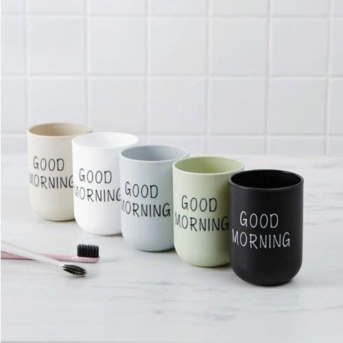 Hot Nordic Style Travel Portable Washing Cup Couple Bathroom Sets Plastic Good Morning Toothbrush Holder Storage Organizer Cup