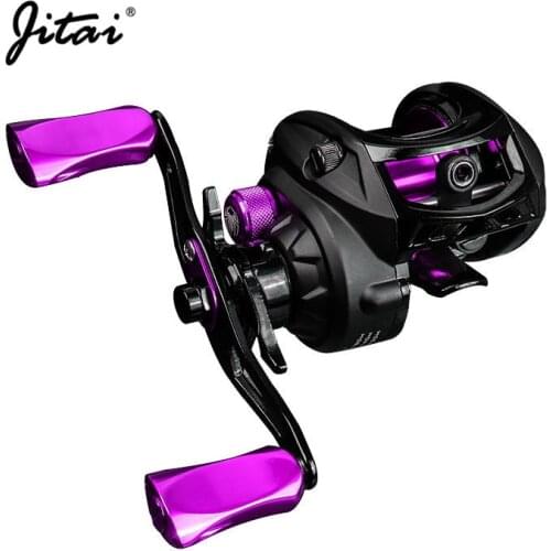 JITAI Baitcasting Fishing Reel Aluminum Alloy Handle Knob Stainless Steel 12BBs 8KG Carbon Fiber Drag Carretilha Coil Wheels