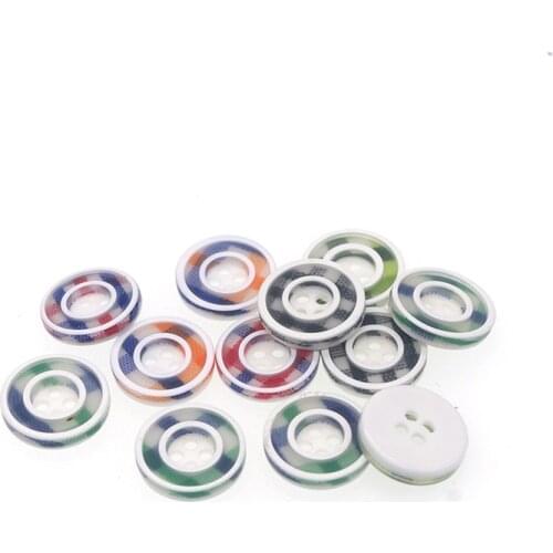 SHINE Brand 100PCs Resin Sewing Button Scrapbooking Round Colorful 4 Holes Costura Botones bottoni botoes S1048 13mm