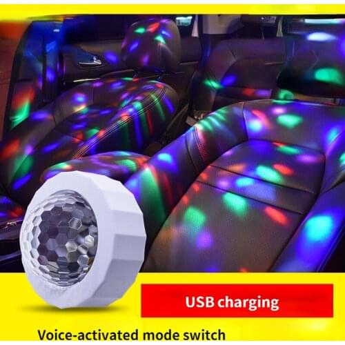LED RGB Mini Stage Flash Light DJ Voice-activated Ball Sound Magic Disco Lights USB Recharging For Home Party Home KTV Bar Car