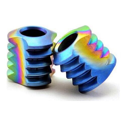 TC4 Titanium Paracord Barrel Beads Anodizing Knife Parachute Cord Bead Lanyard Leather Craft Handmade DIY Metal Pendant 1PCS