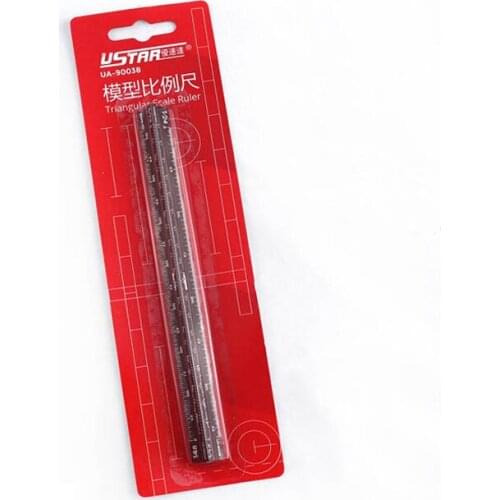 U-Star UA-90038 Triangular Scale Ruler for 1/12, 1/24, /1/32, 1/35, 1/48, 1/72 (L: 17cm)