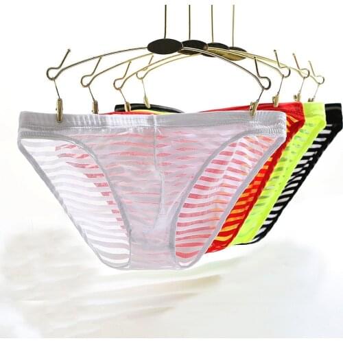 Mens New Style Stripe Underwear Soft Breathable Knickers Short Sexy Briefs Underwear Men Slip Homme Sexy Ropa Interior Hombre