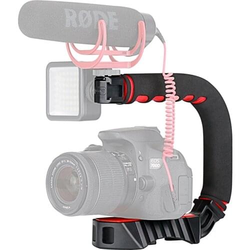 Ulanzi U-Grip PRO U Shape Bracket Video Handle Handheld Stabilizer Grip Holder w/1/4"Screw Cold Shoe Mount for DSLR SLR Camera