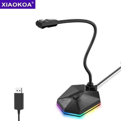 USB Computer Microphone, Blade Hawks RGB Gaming Microphone, Omnidirectional Condenser Noise-Cancelling, Plug &Play Desktop PC La