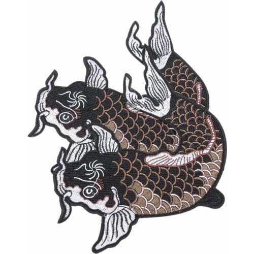 1PC New Big Fish Embroidered Patches Fabric Sticker for Clothes Iron on Garment Applique DIY Accessory Party Decor Animal
