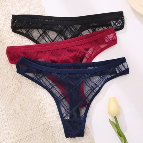 1Pc Mesh Sexy Panties for Women Ladies Mesh G-String Low Rise Thongs Female Transparent Underwear Girls Lingerie Hollow Out Lace