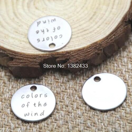 10pcs colors of the wind Charms silver tone message charm pendant 20mm