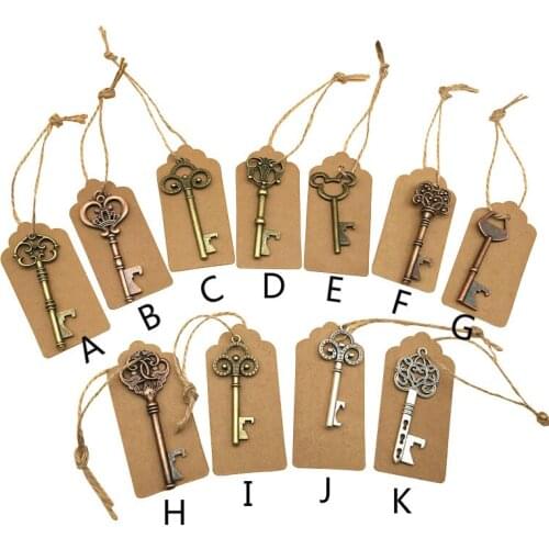 10pcs/lot Wedding Souvenirs Skeleton Bottle Opener Tags Wedding Favors and Gifts for Guest Party Favors Festive Party Supplies