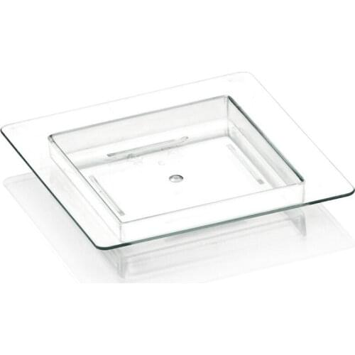 Promotion - Party Wedding Supplies, Disposable Plastic Tableware, 75*75mm Transparent Modern Edge Dessert Plate, 10/Pack