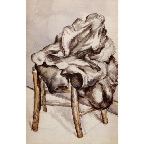 100% hand made Oil Painting Reproduction on linen canvas,jacket-on-a-chair-1892 by paul Cezanne,LAN