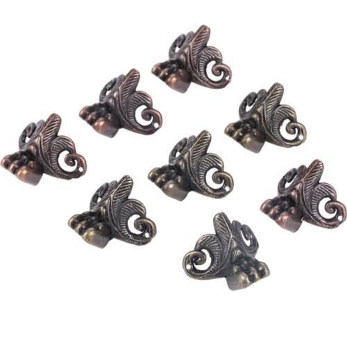 4Pcs Zinc Alloy Desk Decoration Legs Feet Jewelry Wine Wooden Box Corner Brackets Furniture Cabinet Corner Decorative Protectors