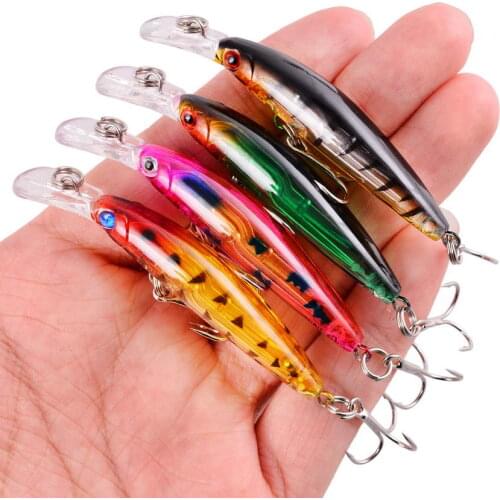 4PCS Fishing Lure 70mm 3.8g Minnow Lure 3D Eyes Plastic Hard Bait Pesca Artificial Jig Wobblers Crankbait Fishing Bait Tackle
