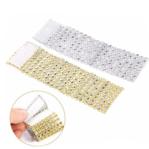5Pcs Gold Silver Napkin Ring Chairs Buckles Wedding Event Decoration Crafts 8 Row Net Diamond Holder Party Supplies