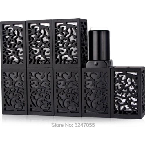 50pcs/lot 12.1mm Retro Style Empty Plastic Lipstick Tube, DIY Black Hollow Lip Balm Package, High-end Classic Lipstick Container