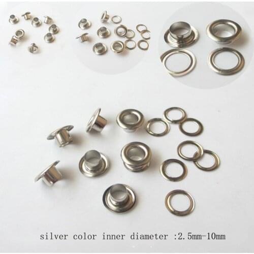500 Pieces/Batch 4mm Diameter Copper Eye Rivet Canvas Button Silver Metal Hole Round Diy Leather Craft Bag Accessories