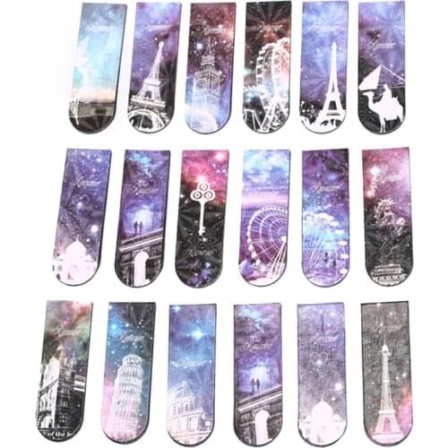 6 Pcs/lot Vintage Eiffel Tower Paper Bookmark Creative Magnetic Book Marks Korean Stationery Student