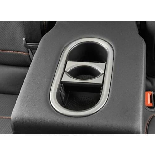 Automobile rear row stainless steel water cup frame interior armrest panel frame For Volkswagen T-ROC T ROC 2018