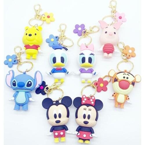 Disney Keychain Cartoon Anime Character Cute Style Boy Girl School Bag Key Chain Keychain Accessories Birthday Gift