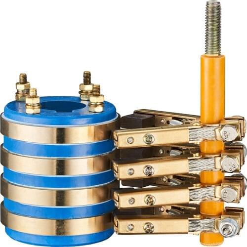 Four way collector ring assembly conductive slip ring / copper carbon brush support / return ring copper ring
