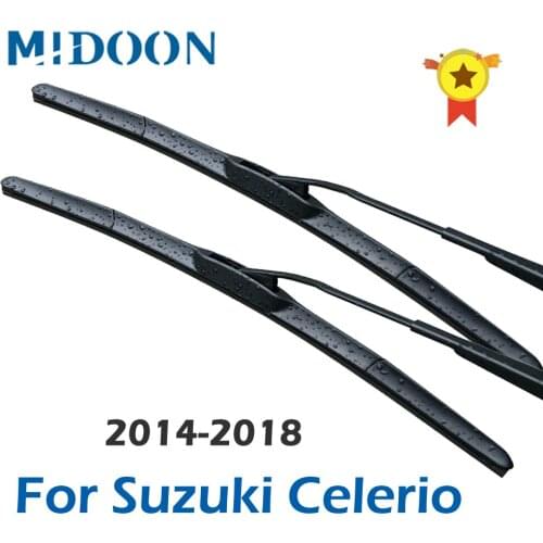MIDOON Hybrid Wiper Blades for Suzuki Celerio Fit Hook Arms 2014 2015 2016 2017 2018