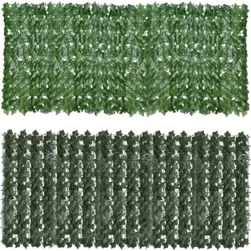 Artificial Green Leaf Screening Rolls Privacy Fence Screen Hedges Faux Ivy Vine Leaf Fence For Outdoor Garden Decoration