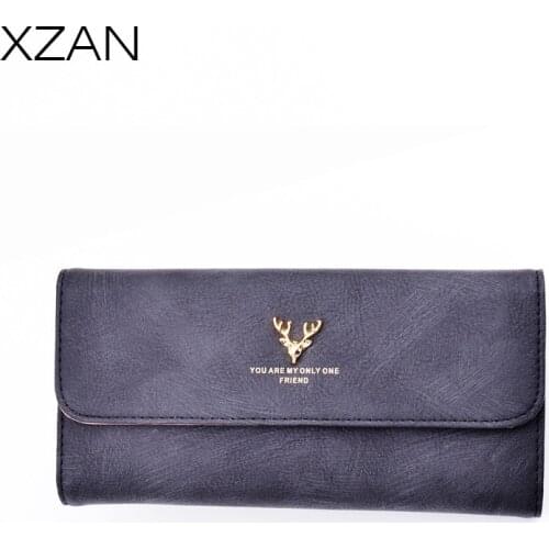 Multifunctional Womens Wallets 2021 New Trends Frosted Long Wallet Retro Snap Clasp Clutch Bag PU Leather Female Coin Purse