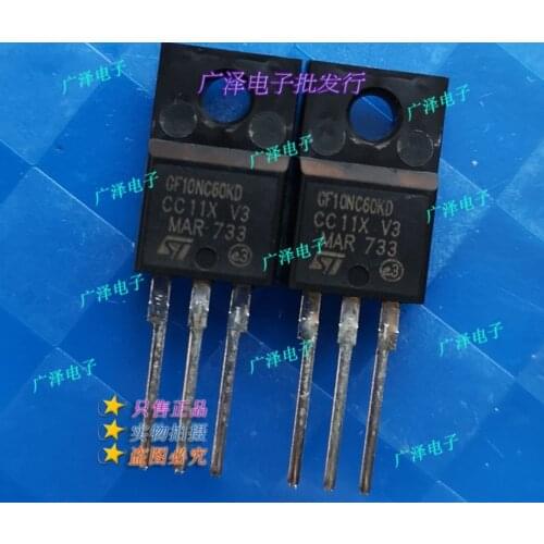 Xinyuan 5PCS/LOT GF10NC60KD TO-220F STGF10NC60KD TO-220 GF10NC60 10NC60 STGF10NC60