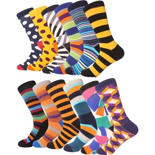 MYORED colorful men socks cute Alpaca dog cup fish elephant universe dot striped creative crew socks for man woman sox meias