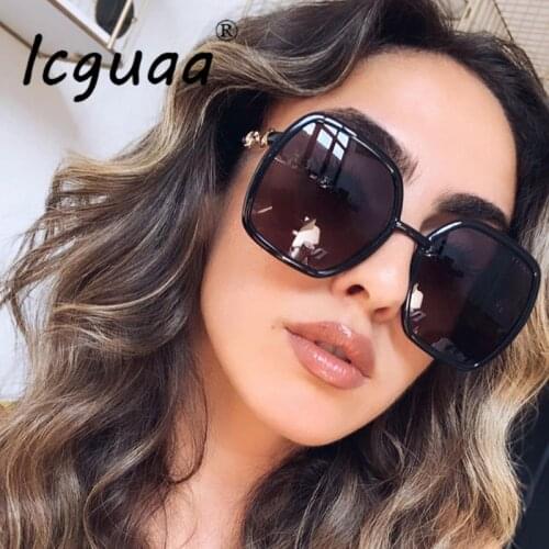 Oversized Square Sunglasses Metal Frames Gradient Shades Brand Designer Eye Glasses Wear Female Gafas Oculos Sunglasses
