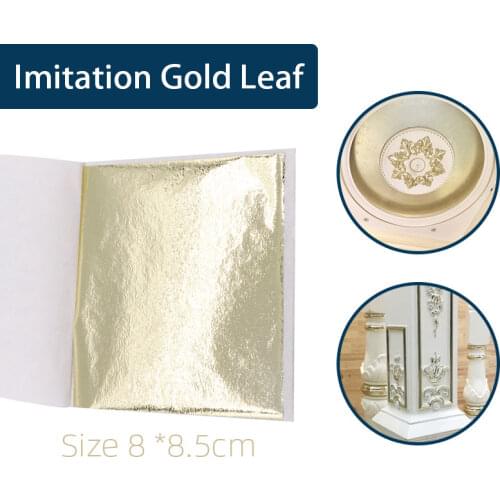 Imitation Gold Leaf Taiwan Alloy Foil Champagne Silver Glitter Paper Gilded for Nails Crafts Wall Fu
