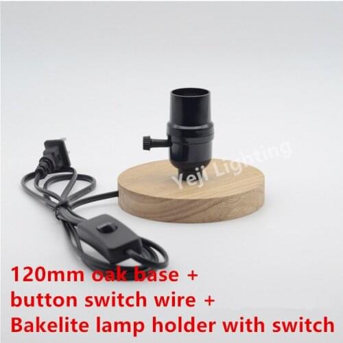 Edison retro oak wooden Bakelite switch lamp holder ceiling rose for table lamp decorative led tube light Lighting Accessories