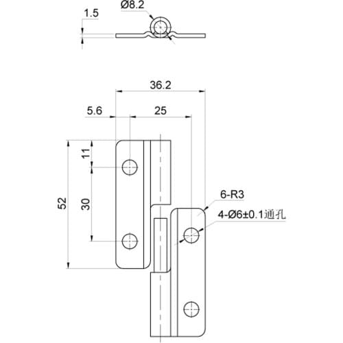 Cabinet Cupboard Door Folding Butt Hinges Silver Tone Universal -Left