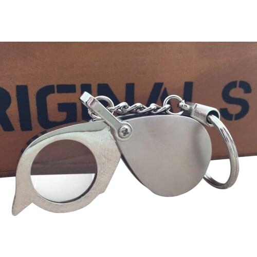 2 pcs of 6X 20mm Keychain Magnifier Folding Portable Pocket Magnifying Glass