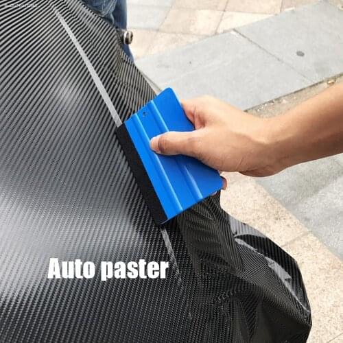 Car Model Vinyl Carbon Fiber Window Deicer Cleaning Car Wash Scraper With Felt Scraper Color Change Film Scraper Tool Film Wrapp