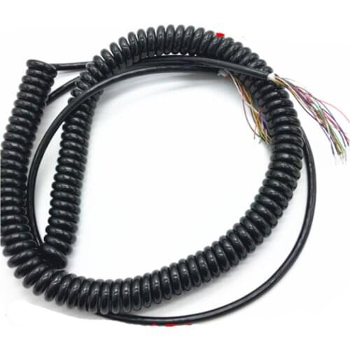 Wholesale 7 12 14 15 17 19 21 Cores Spring Spiral Cable Coiled Cable for CNC Handheld Encoder Manual Pulse Generator MPG