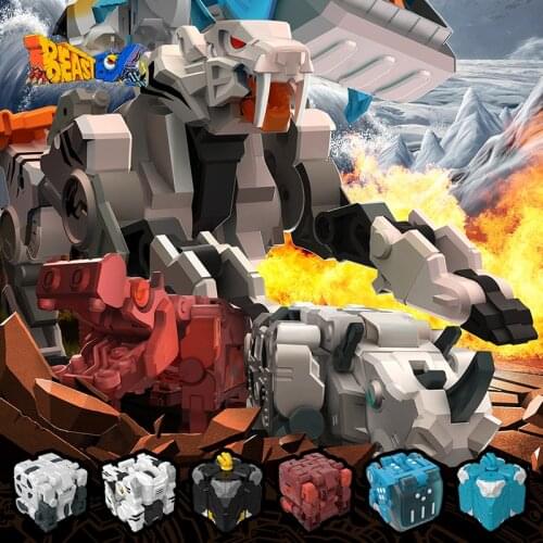 [In Stock]52TOYS BEASTBOX Changlong Series Hippo Whale Rhino Penguin Tiger Transforming Cube Box Assembly Figureals