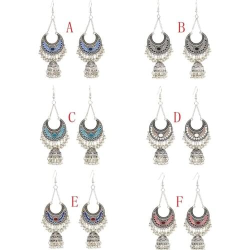 Vintage Bell-shaped Tassel Pendant Earrings Ladies Turkish tribe Gypsy Indian Jewelry Party Wedding Earrings