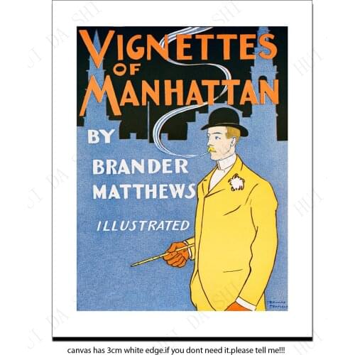 Art Nouveau vintage poster print - Vignettes of Manhattan (1895) by Edward Penfield