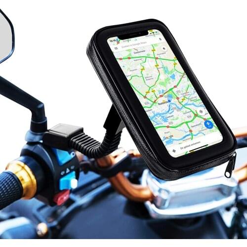 Waterproof Bike & Motorbike Phone Mount, Bike Phone Holder Cycling Handlebar Bag Phone Holder Bag For Bike with 360° Rotation