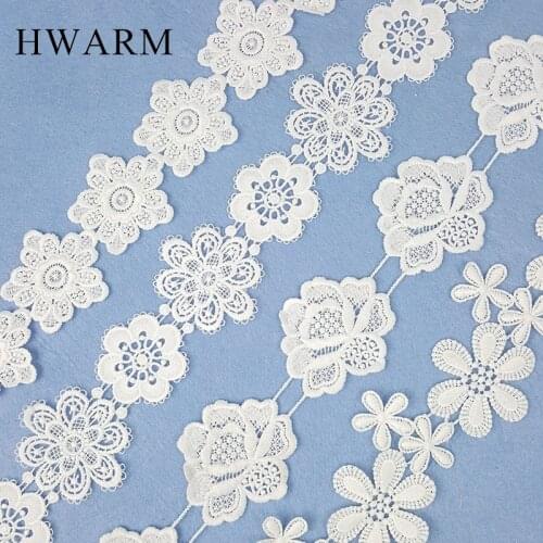 High Quality Hot Sale Hollow Out Milk Silk Water Soluble Embroidery Lace Fabric New Flower Sewing Trim Home Textile Curtain Deco