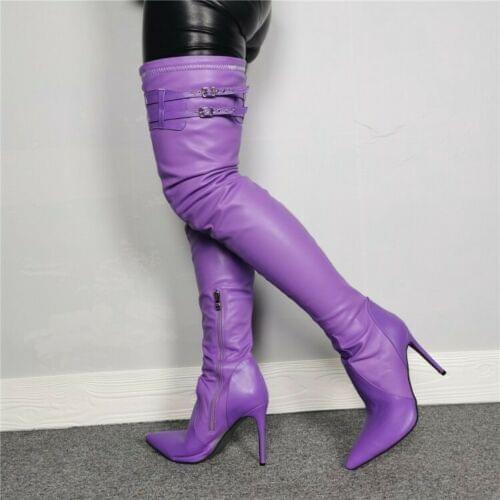 Runway Overknee High Boots Ladies Pointed Stilettos Heel Shoes Party