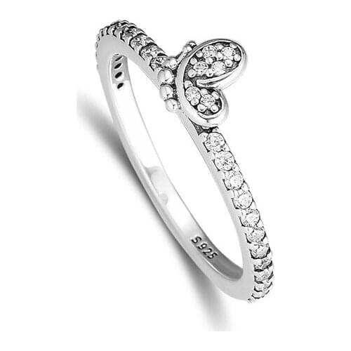 Clear CZ Spring Butterfly Silver Rings for Women Pave Stones Crystal Ring 925 Sterling Silver Jewelry Popular Girl Ring Jewelry