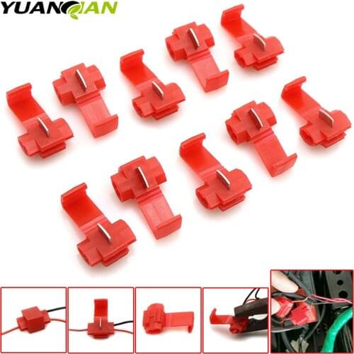 10pcs Wire terminals wiring connector cable clamp quick connection clip wire stripping free card buckle For Kawasaki Z1000 Z800