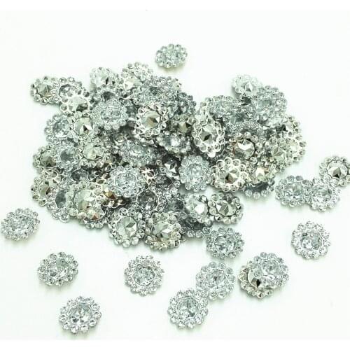 200PCS 11mm Clear Crystal Acrylic Rhinestone Round Sunflowers Appliques/Wedding Craft Decoration
