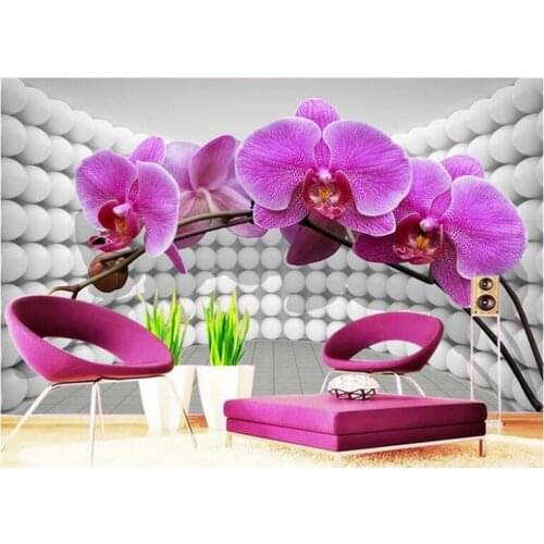 Wallpaper 3d murals custom living room bedroom home decor 3d space butterfly orchid violet background wall paper