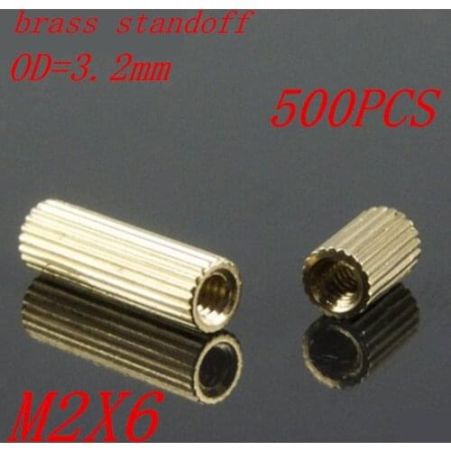 500pcs M2 x 6 M2*6mm brass standoff round spacer female to female thread