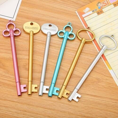 60 Pcs Key Neutral Pen and Lovely Cartoon Creative Stationery Key Learning Office Retro Water-based Pen Stationery Wholesale